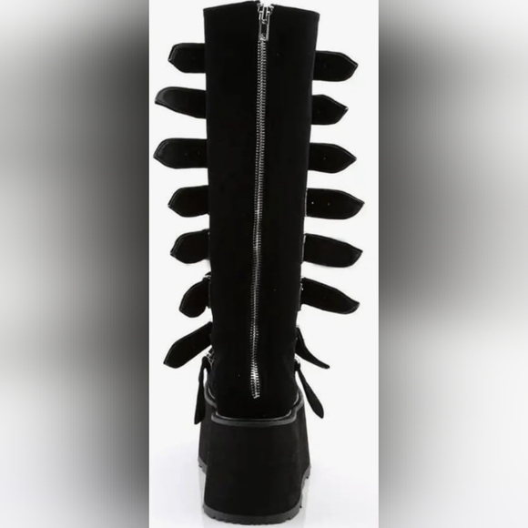 UniqueStride Chunky Heel Goth Platform Boots - Picture 2 of 9